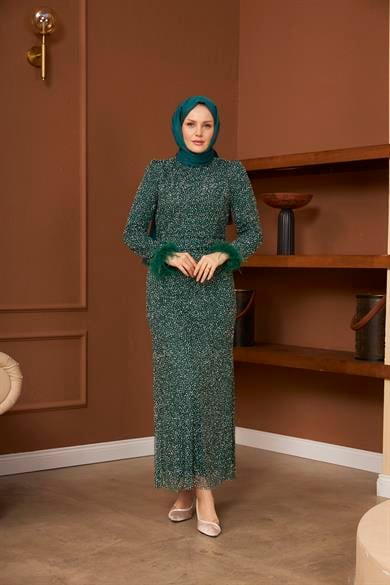 Star Evening Dress - Emerald Green