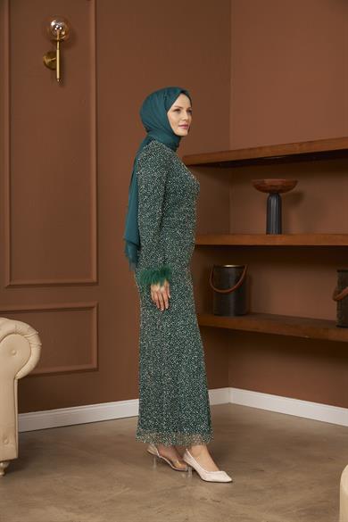 Star Evening Dress - Emerald Green