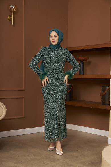 Star Evening Dress - Emerald Green