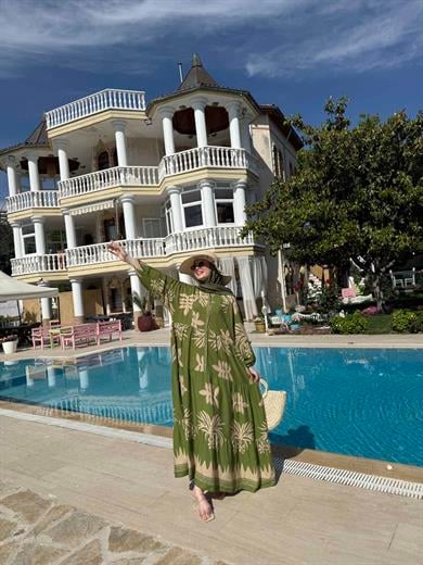 Zambak Elbise - Yeşil