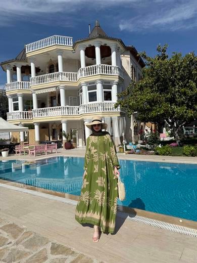 Zambak Elbise - Yeşil