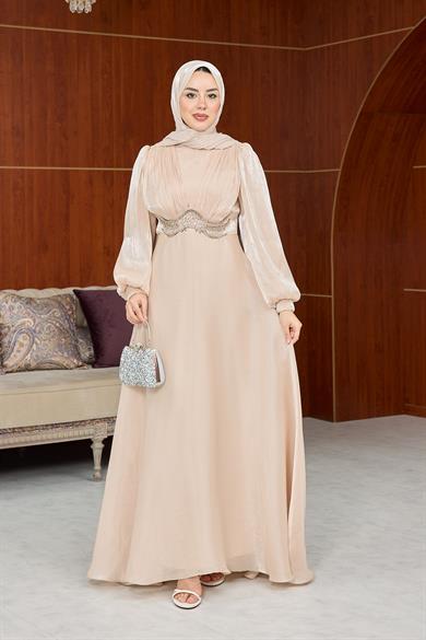 Zübeyde Bel Detay Abiye - Vizon