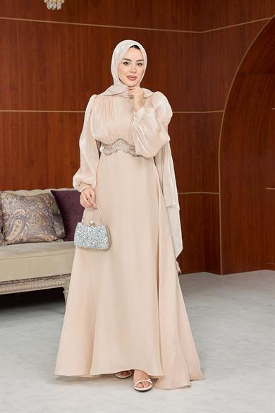 Zübeyde Bel Detay Abiye - Vizon