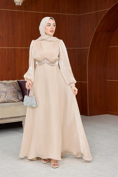 Zübeyde Bel Detay Abiye - Vizon