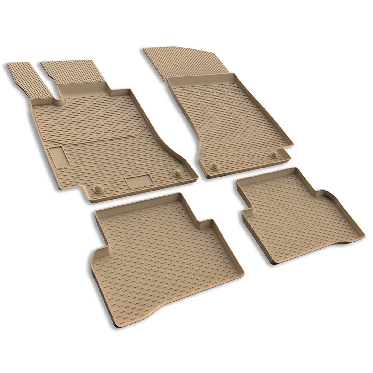 IMAGE3D Araca Özel Kauçuk PaspaslarMERCEDES C SERİSİ W204 SEDAN HAVUZLU (2008 - 2013) KAUÇUK PASPAS BEJ