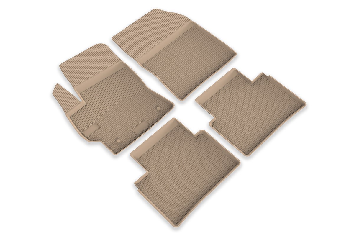 IMAGE3D Araca Özel Kauçuk PaspaslarTOYOTA COROLLA E210 SEDAN (2019 - ....) HAVUZLU / BEJ