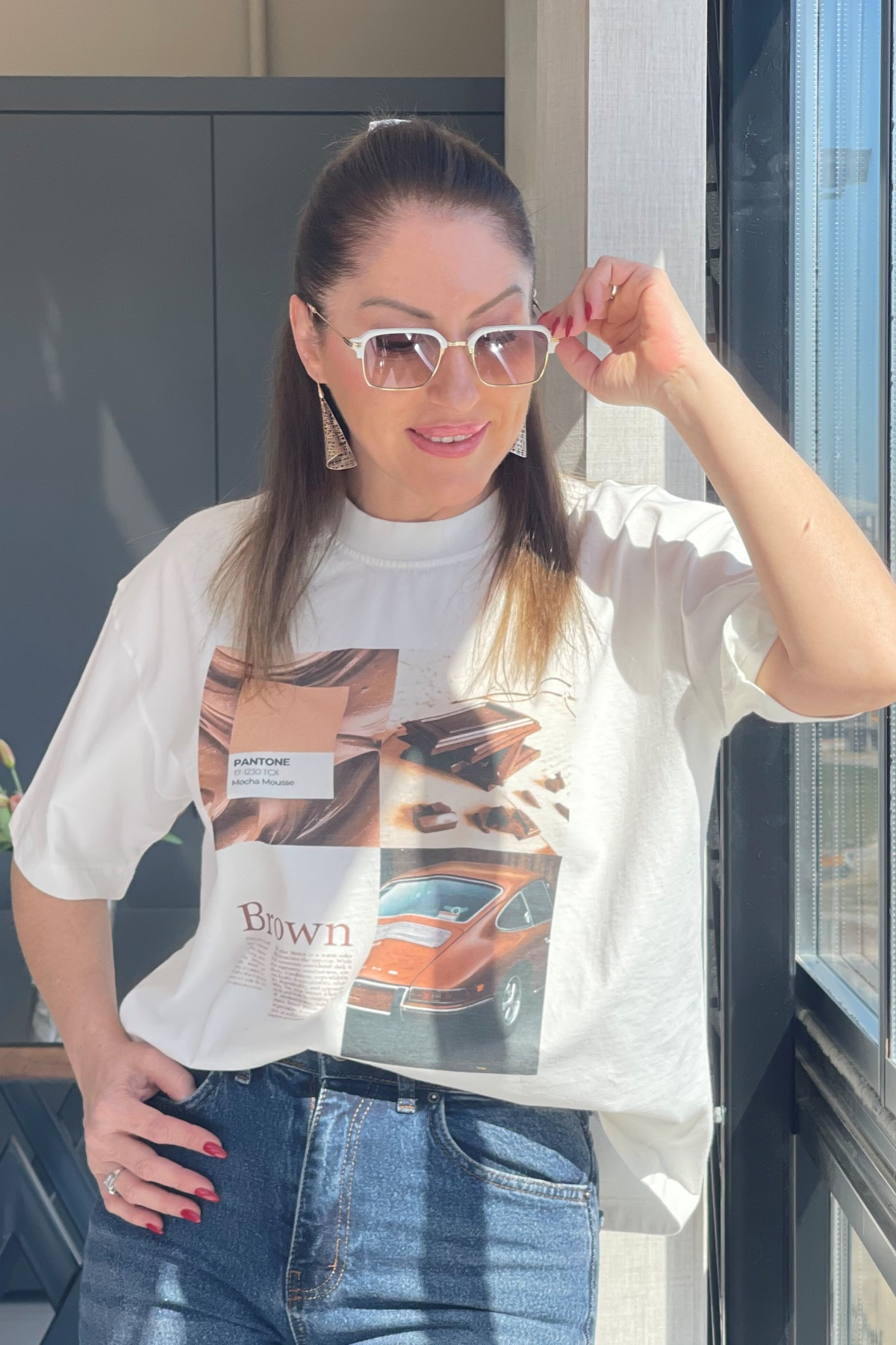 Brown Baskı T-shırt