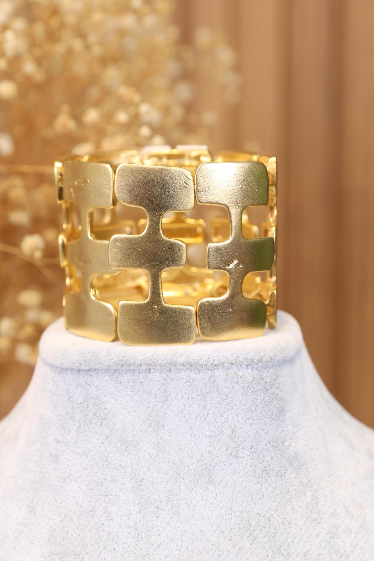 Gold Renk Geniş Bileklik
