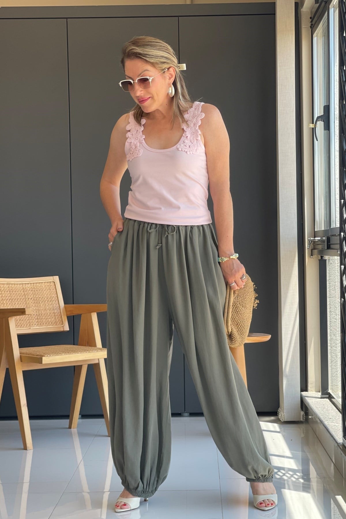 Haki Şalvar Model İthal Pantolon