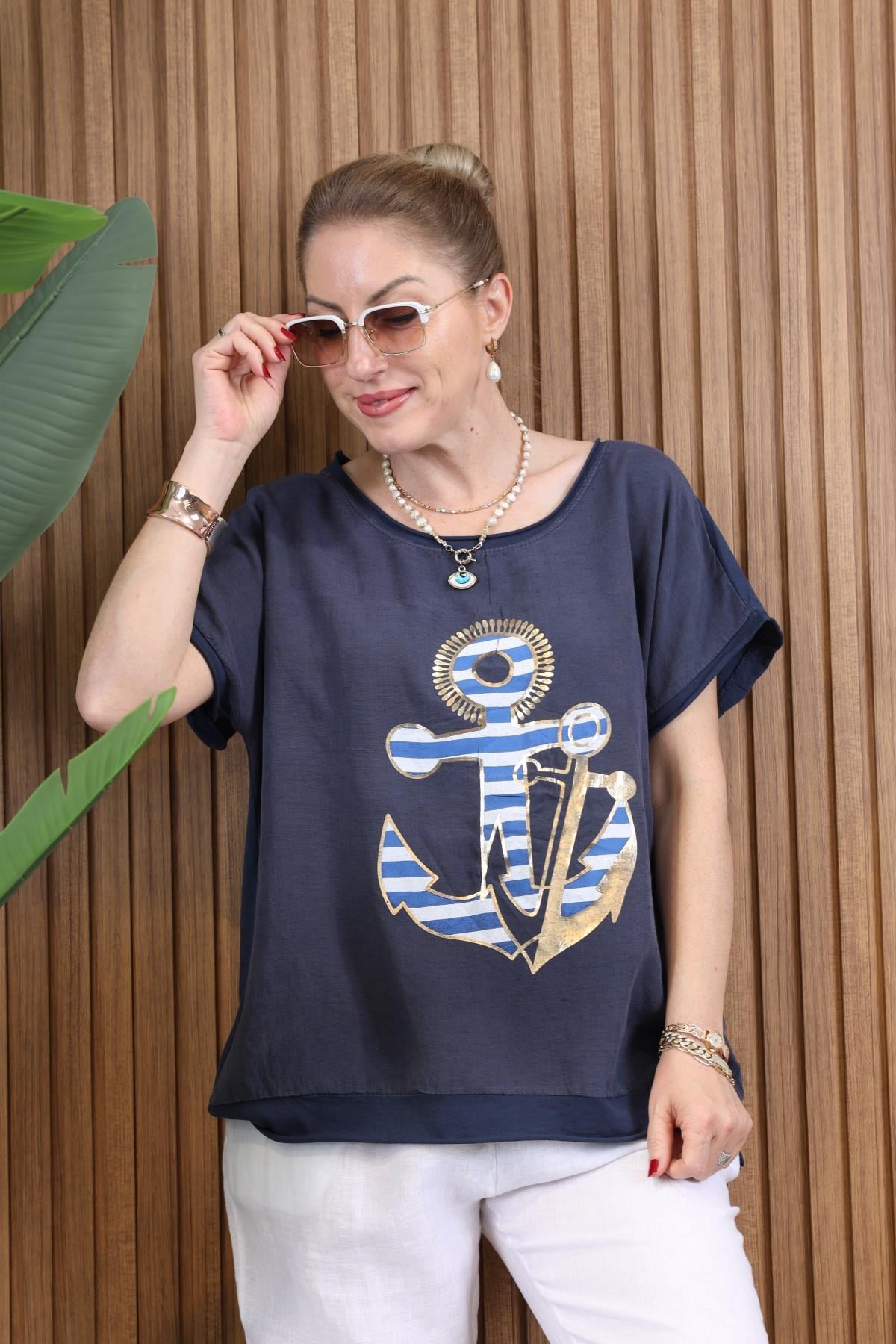 İthal Çapa Model Lacivert T-shirt