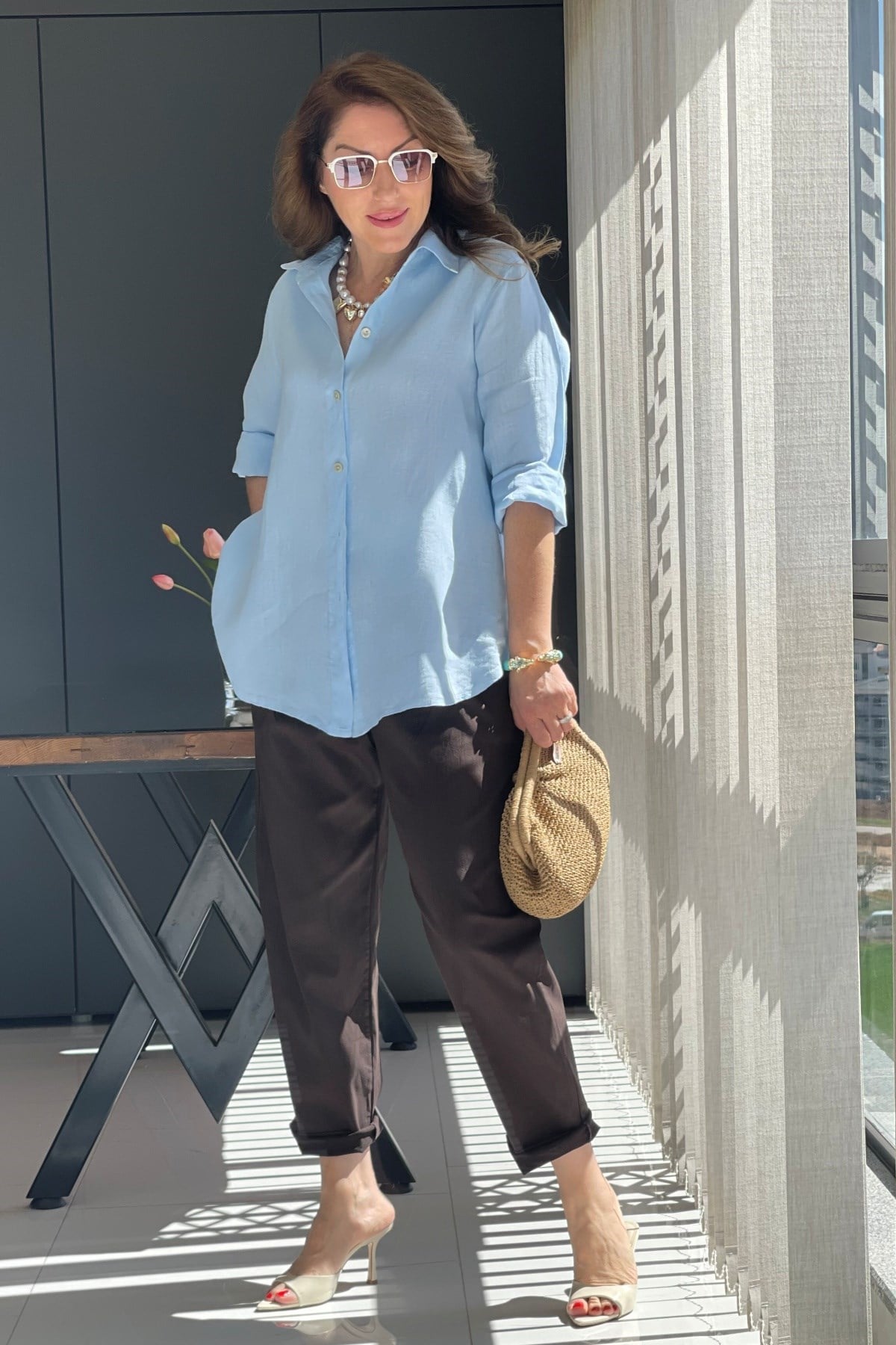 İthal Gabardin Kahve Pantolon