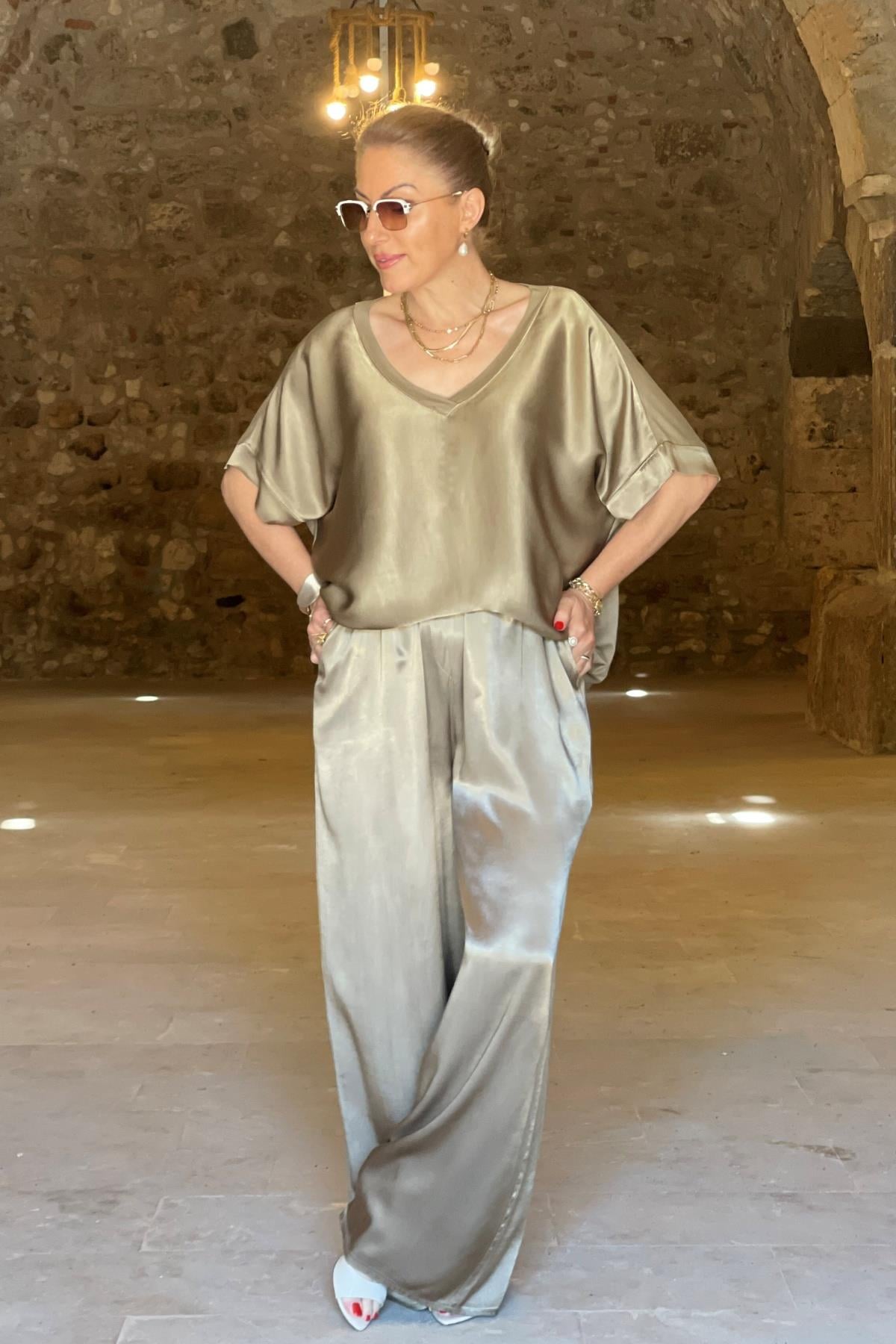 İthal Saten Gold Takım