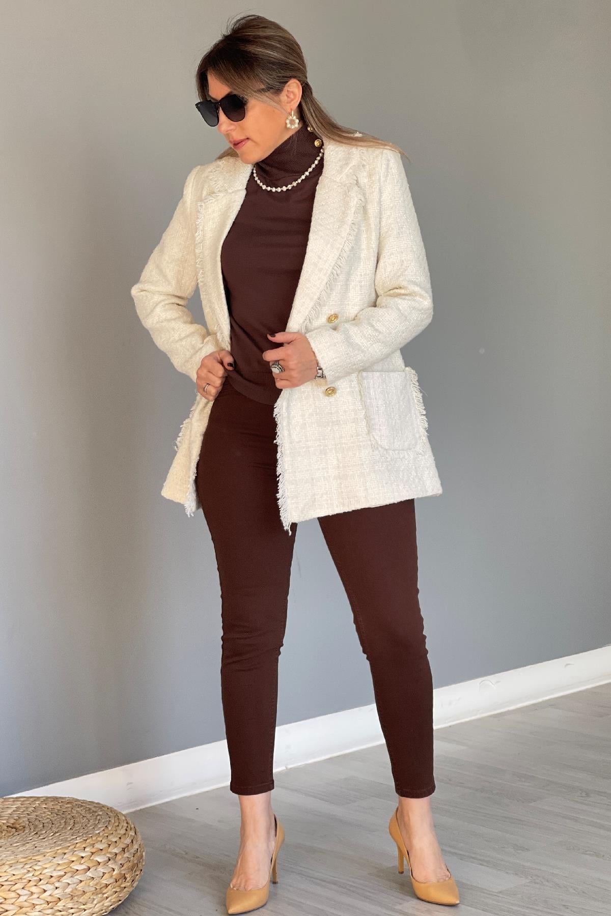 Kahve Skinny Jean