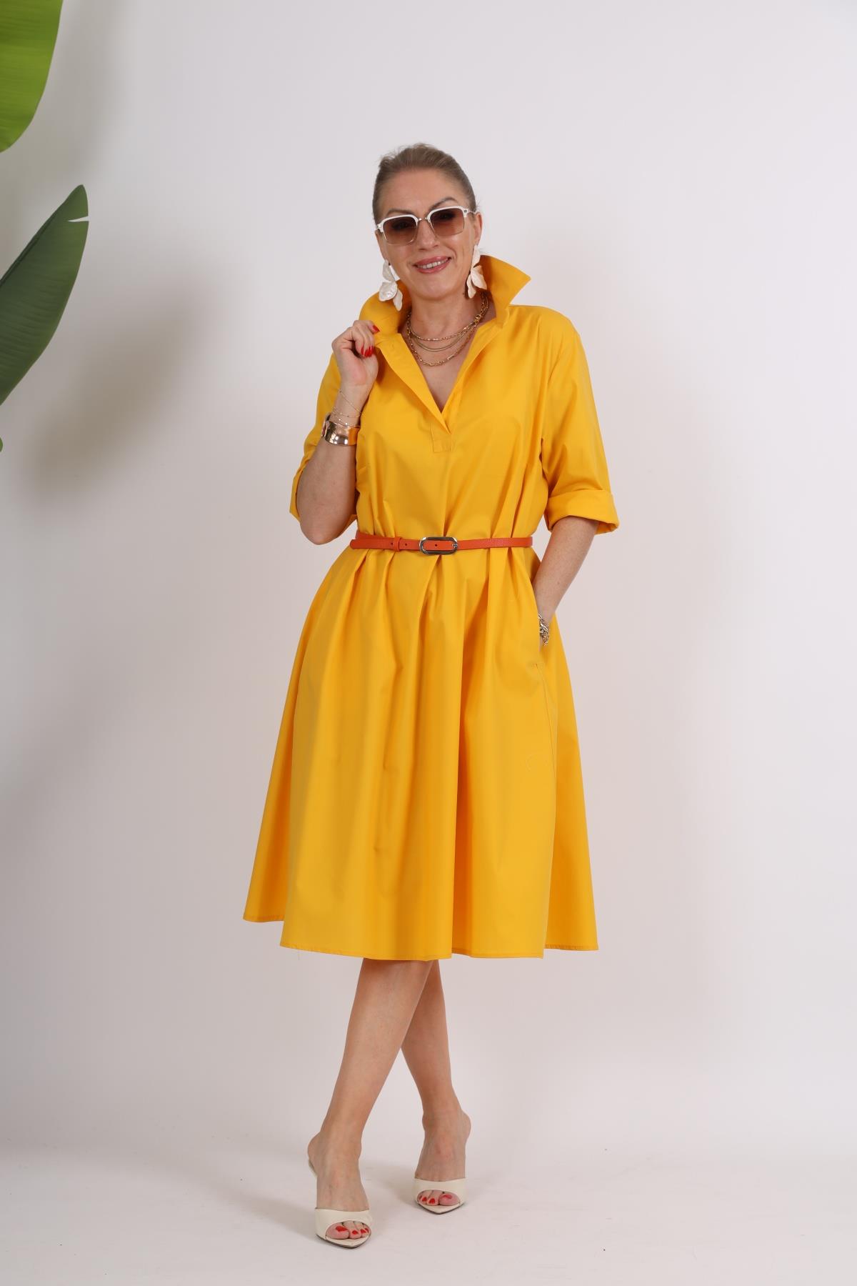 Koton Oversize Sarı Elbise