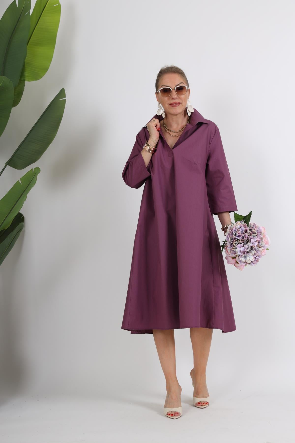 Koton Oversize Vişne Çürüğü Elbise