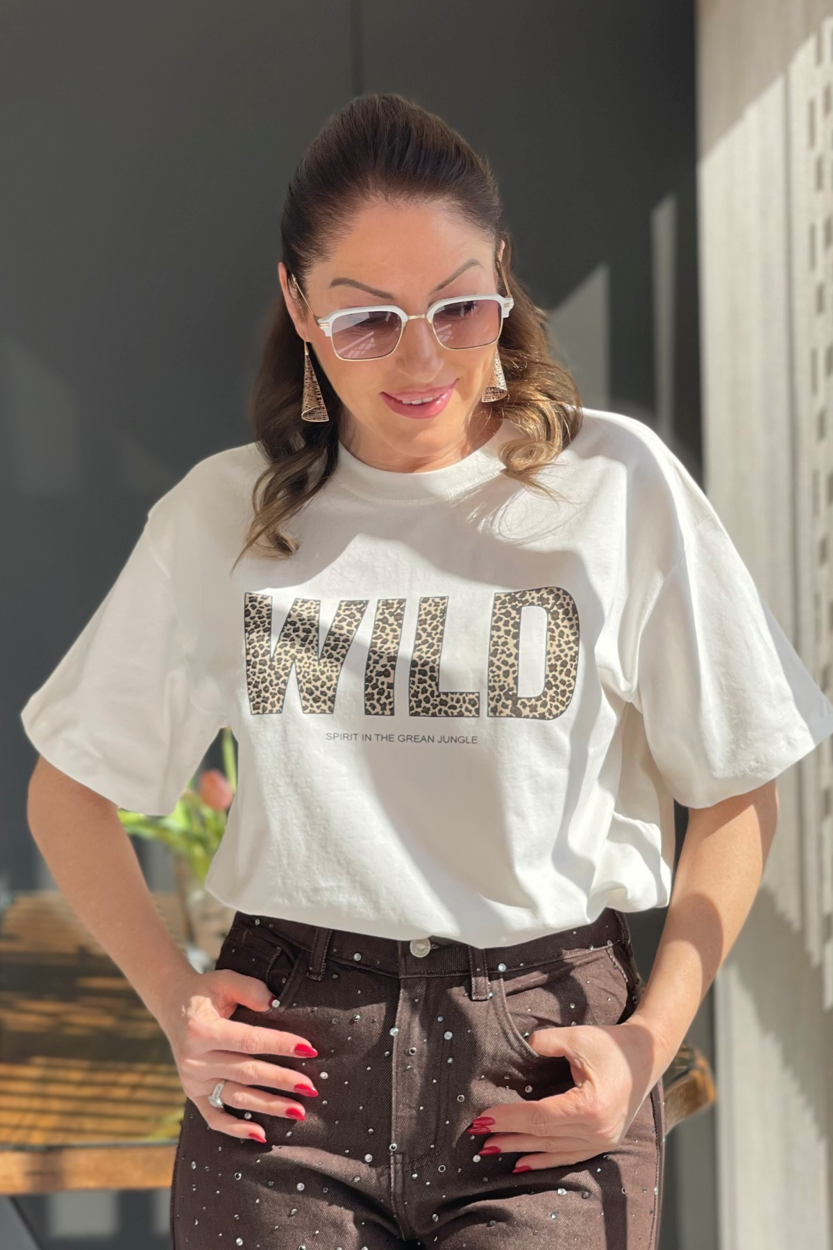 Leo Yazı Baskı T-shirt