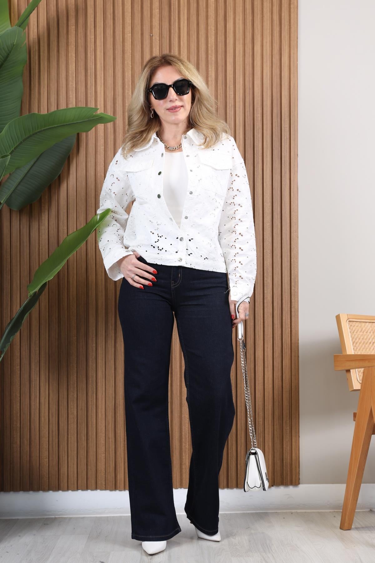 Orj Marka Lacivert İspanyol Jean