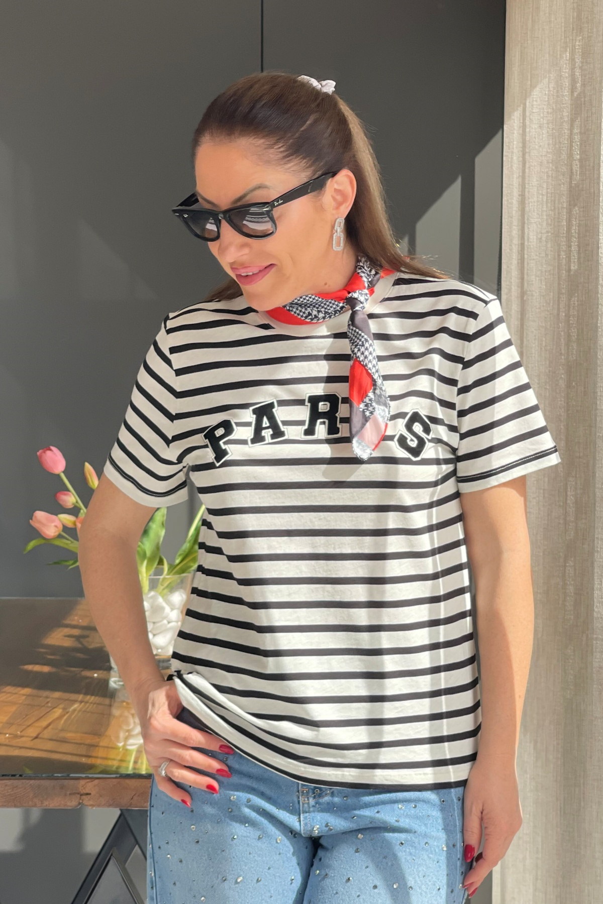 Paris Yazı Detay T-shirt