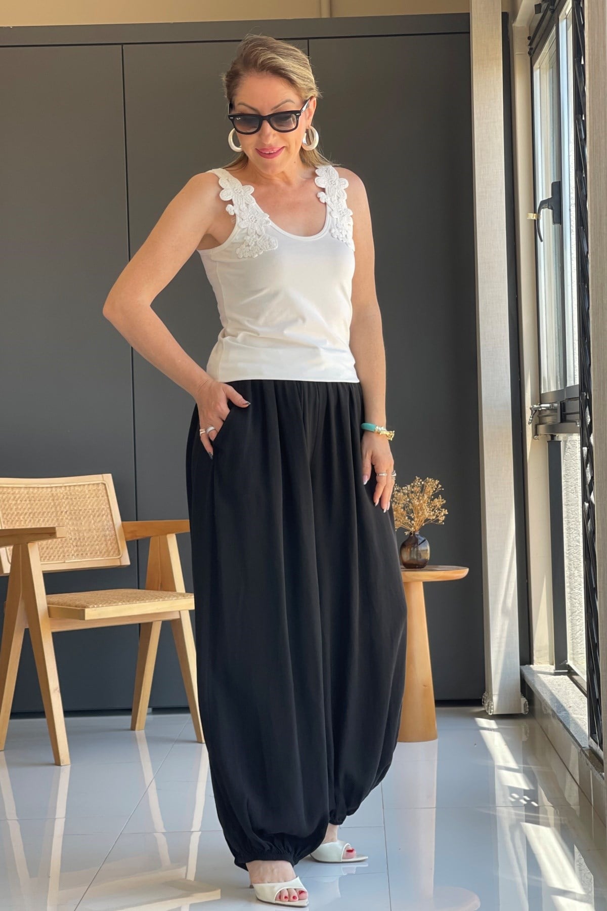 Siyah Şalvar Model İthal Pantolon