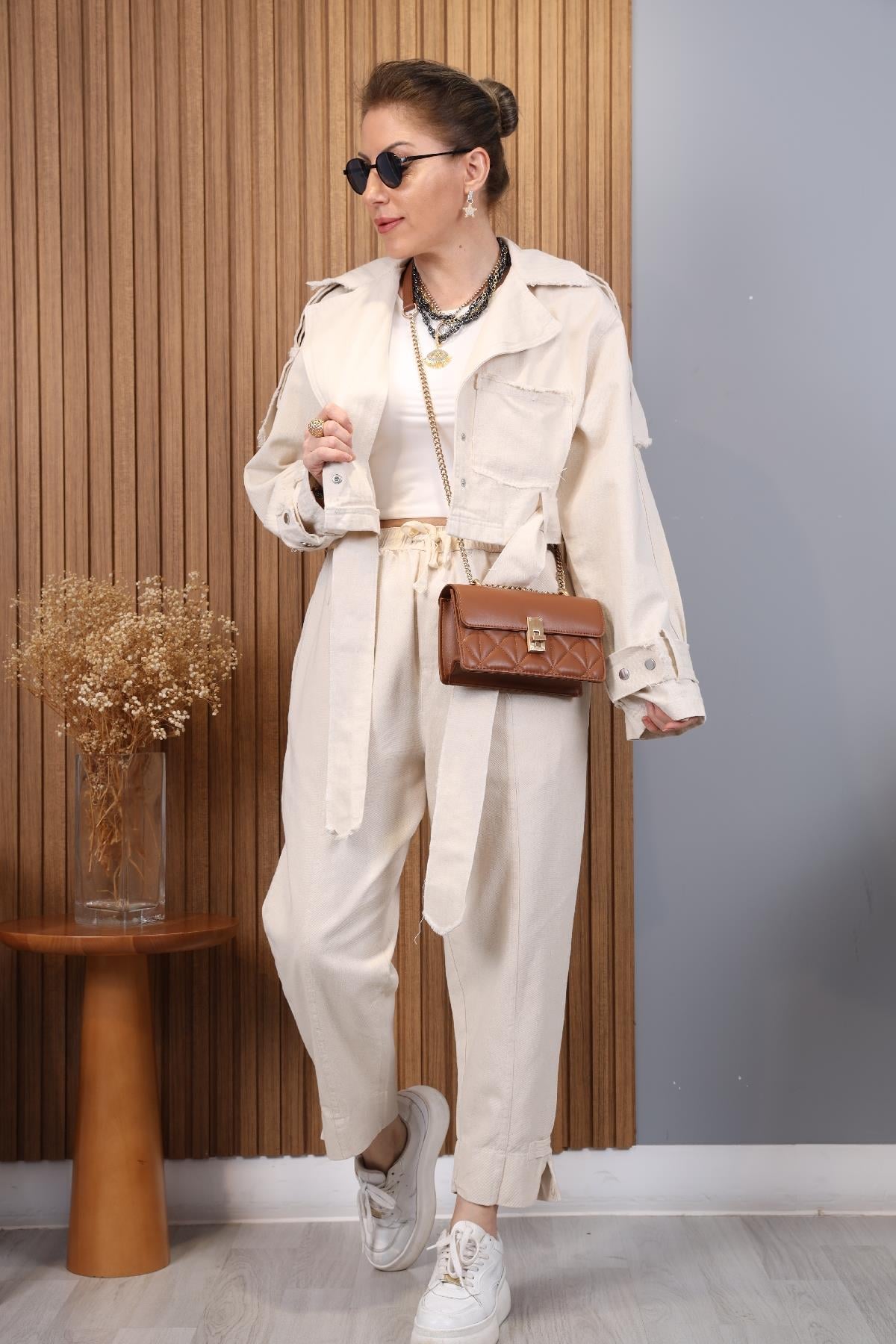 Taş Rengi Gabardin Pantolon