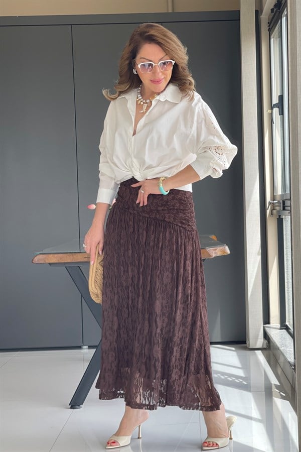 Güpür Model Kahve Etek