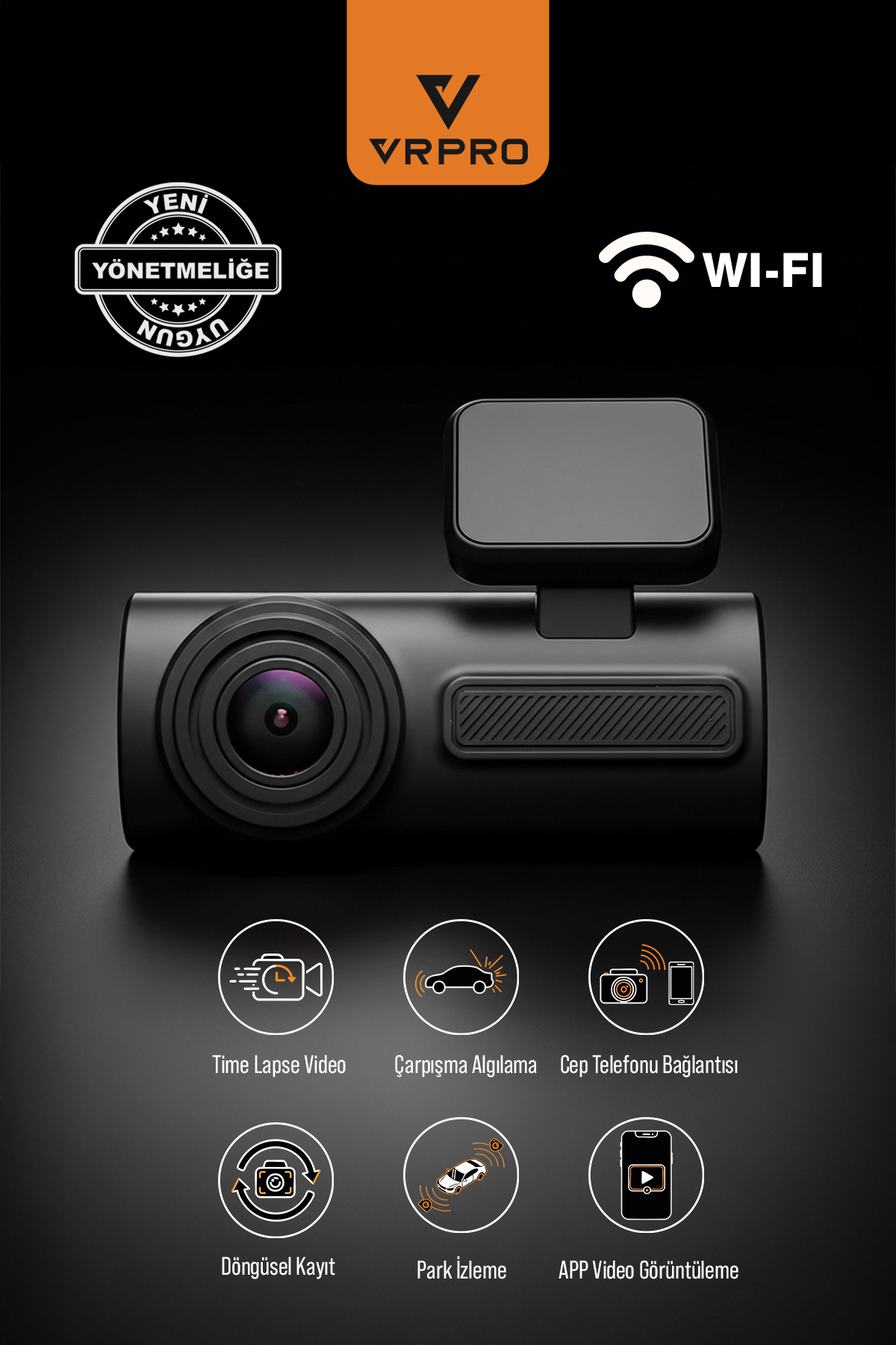 1 KAMERALI EKRANSIZ WİFİ'Lİ KAYIT KAMERASI-VR20