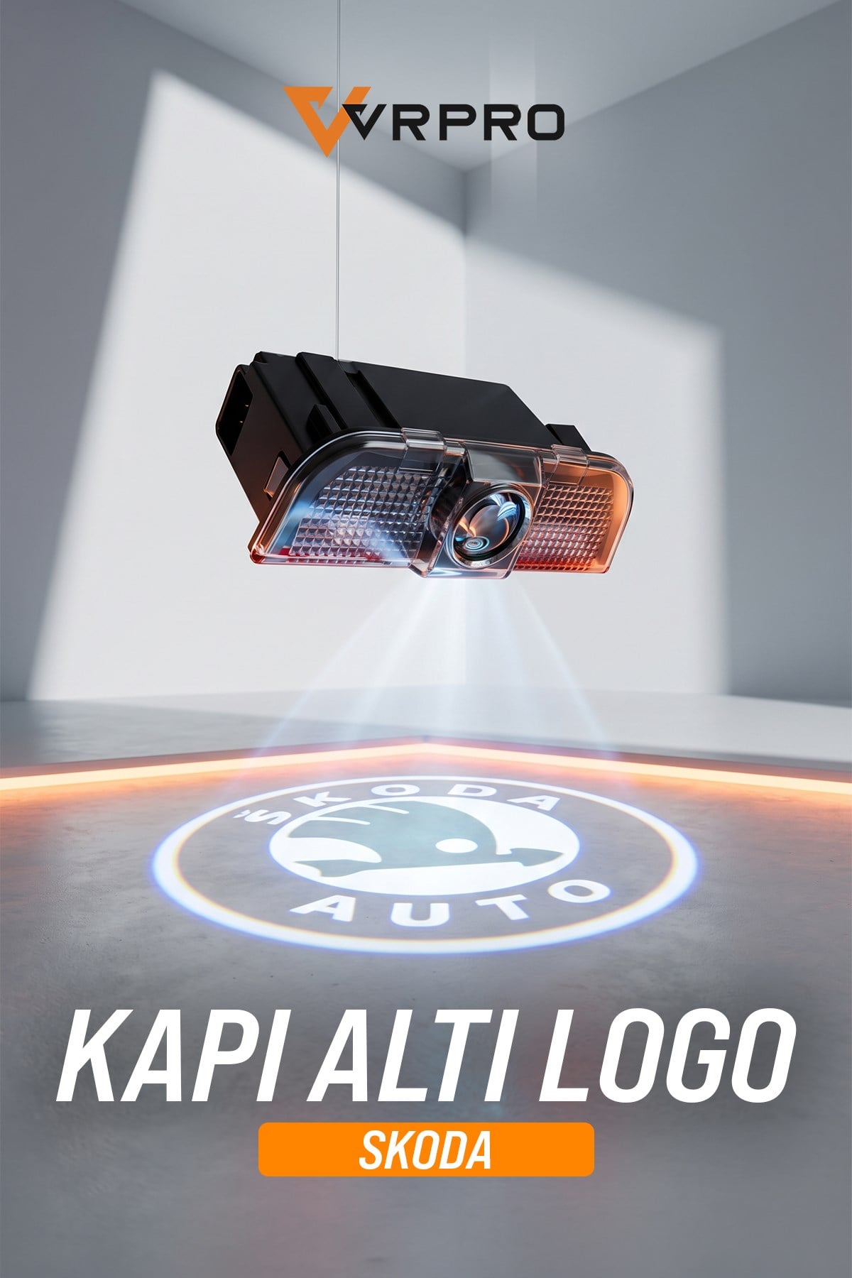 SKODA Araca Özel Kapı Altı Logo Lazer Projektör - 2 Adet Led Aydınlatma