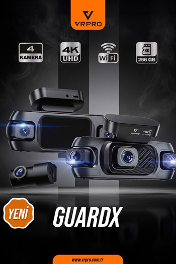 GUARDX 4 KAMERALI 3'' SCREEN-4K+2K*3-G SENSOR-24H PARKING MONITOR-WIFI-NIGHT VISION
