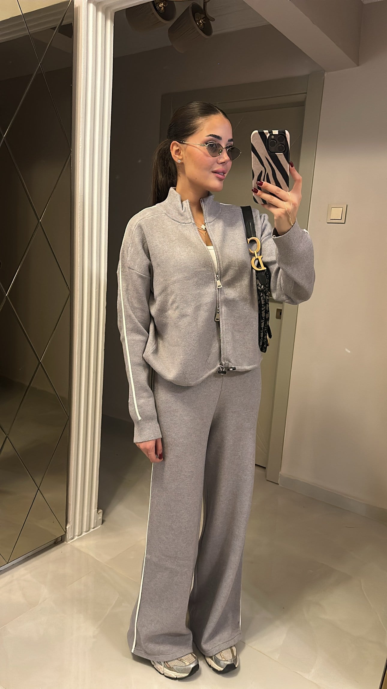 PREMIUM YANLARI BİYELİ TRİKO TAKIM - GRİ