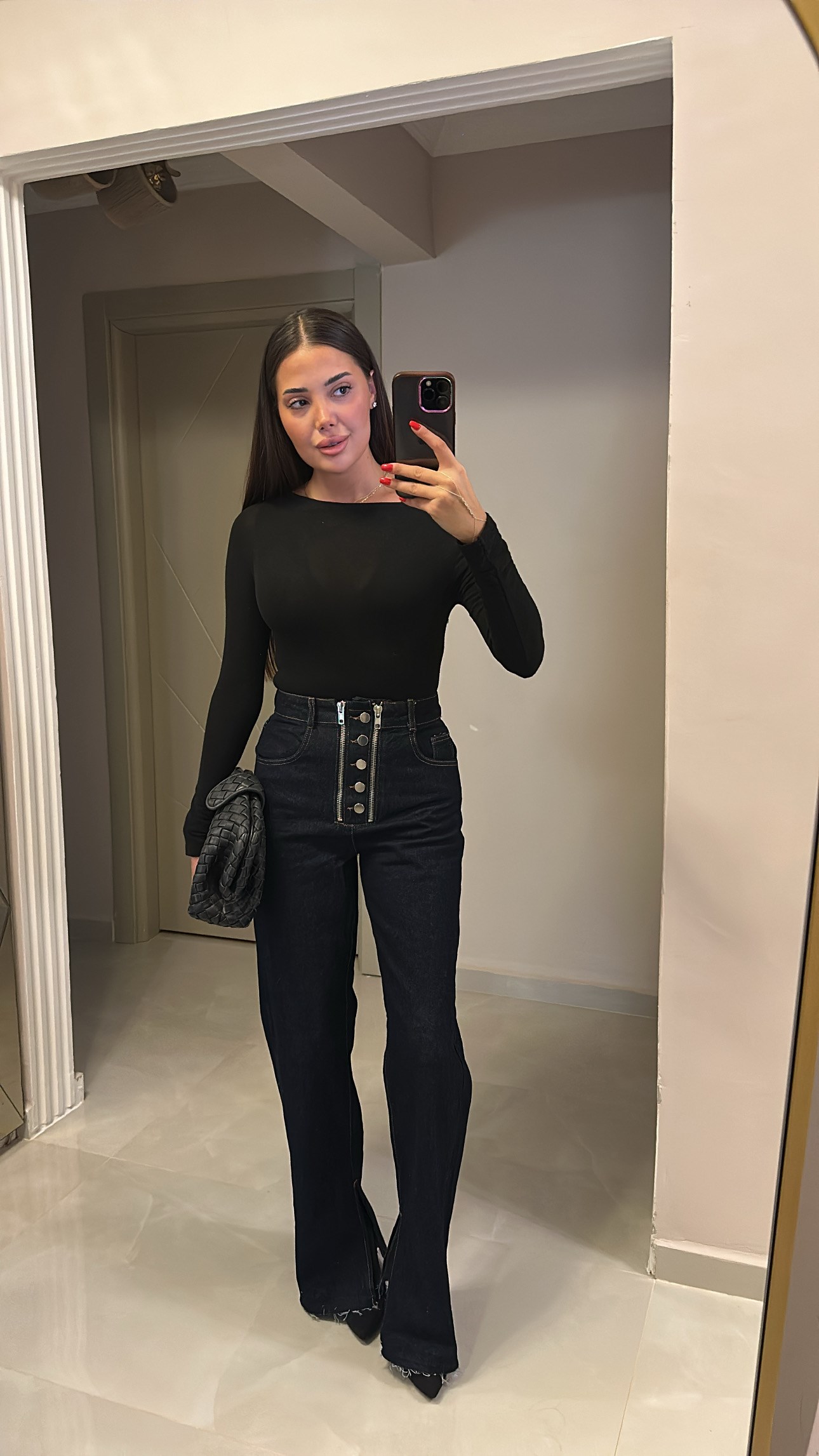 DÜĞME & FERMUAR DETAYLI FLARE JEAN