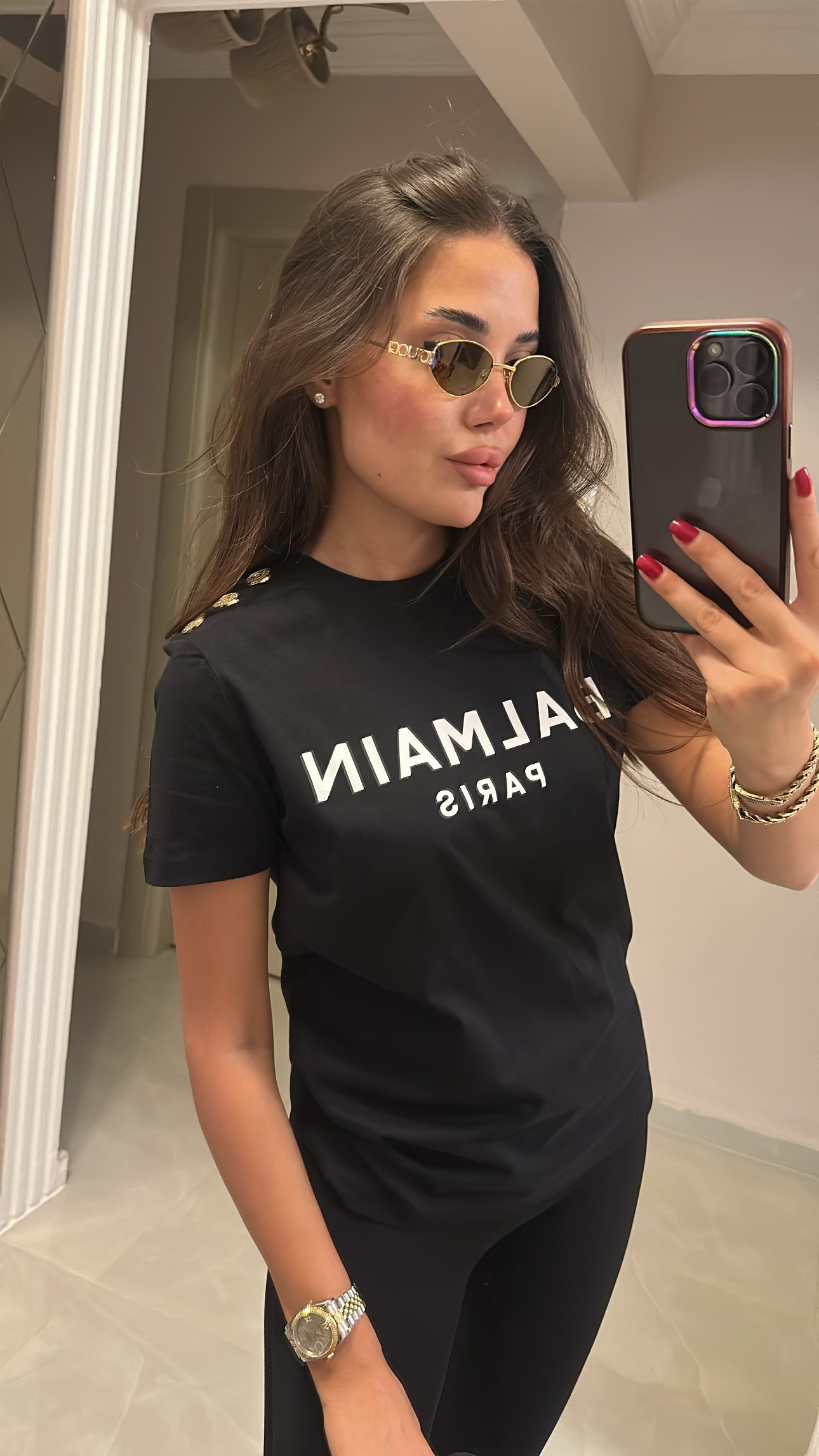 OMUZ DÜĞME DETAYLI TSHIRT