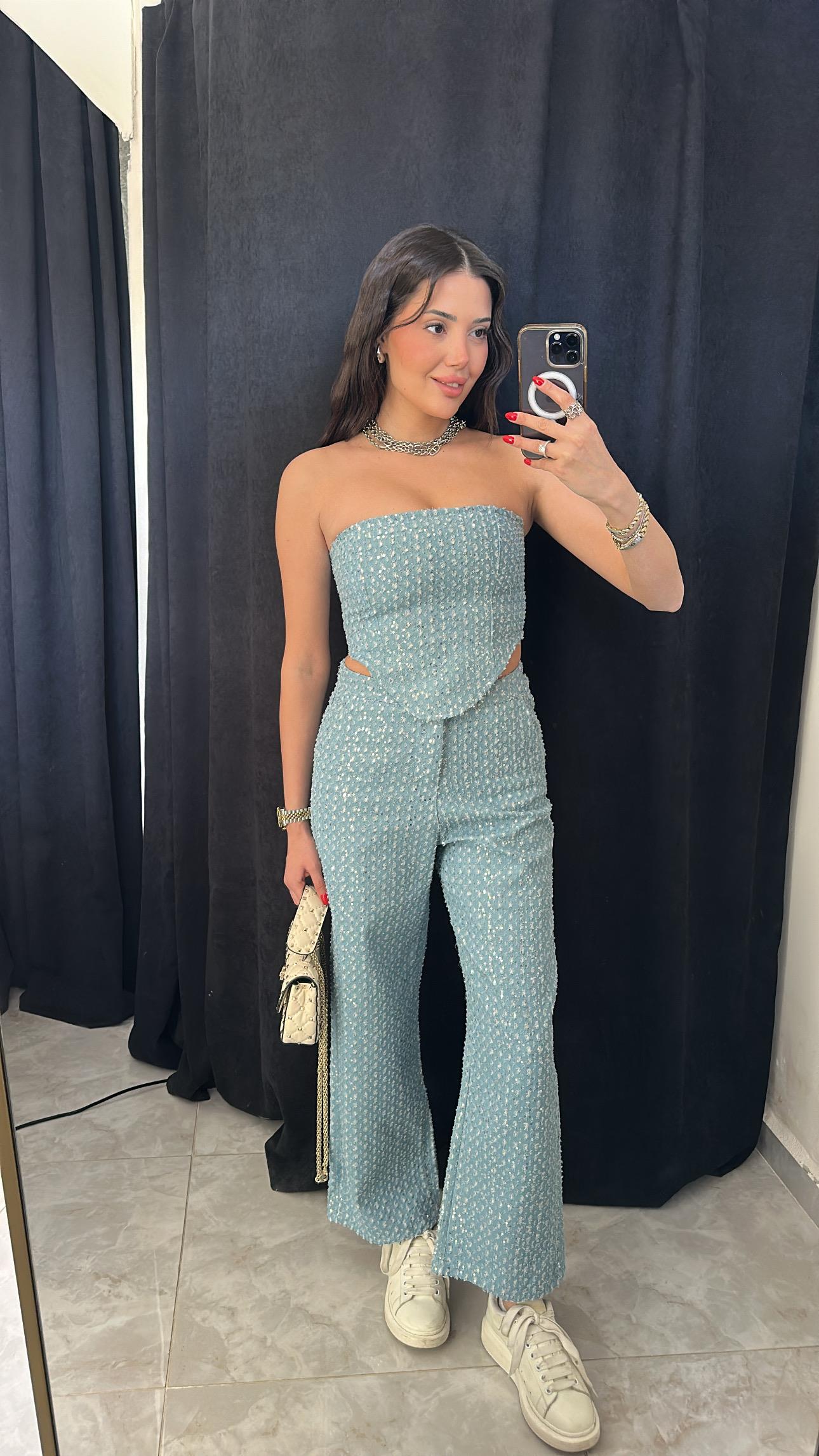 Bebe Mavisi Pullu Takım 