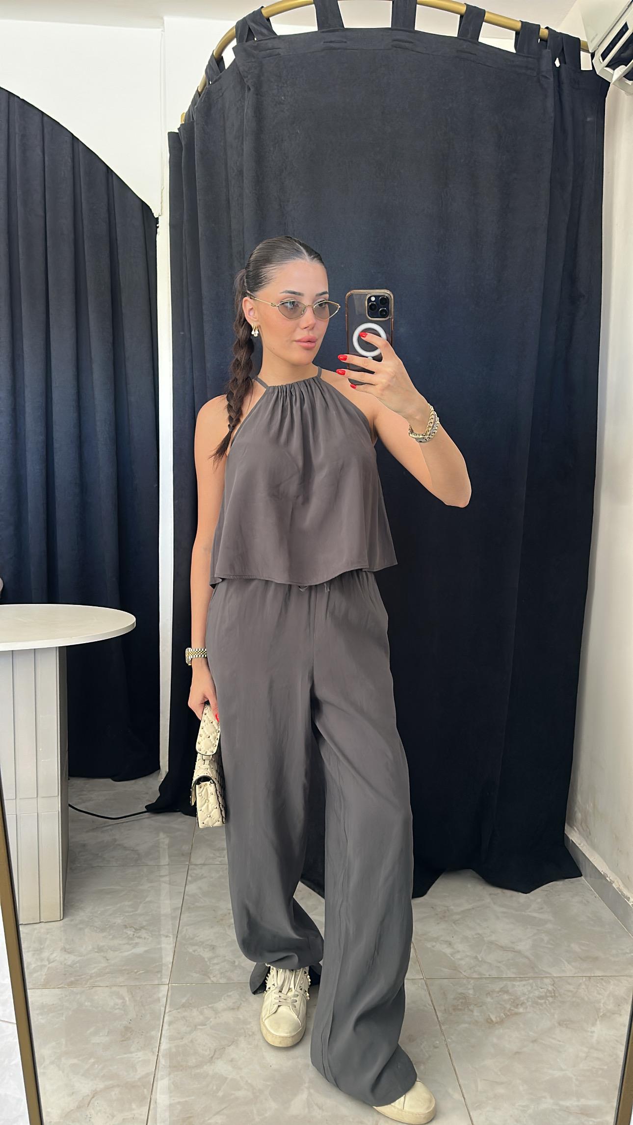 Tensel Top & Pantolon Takım - Antrasit
