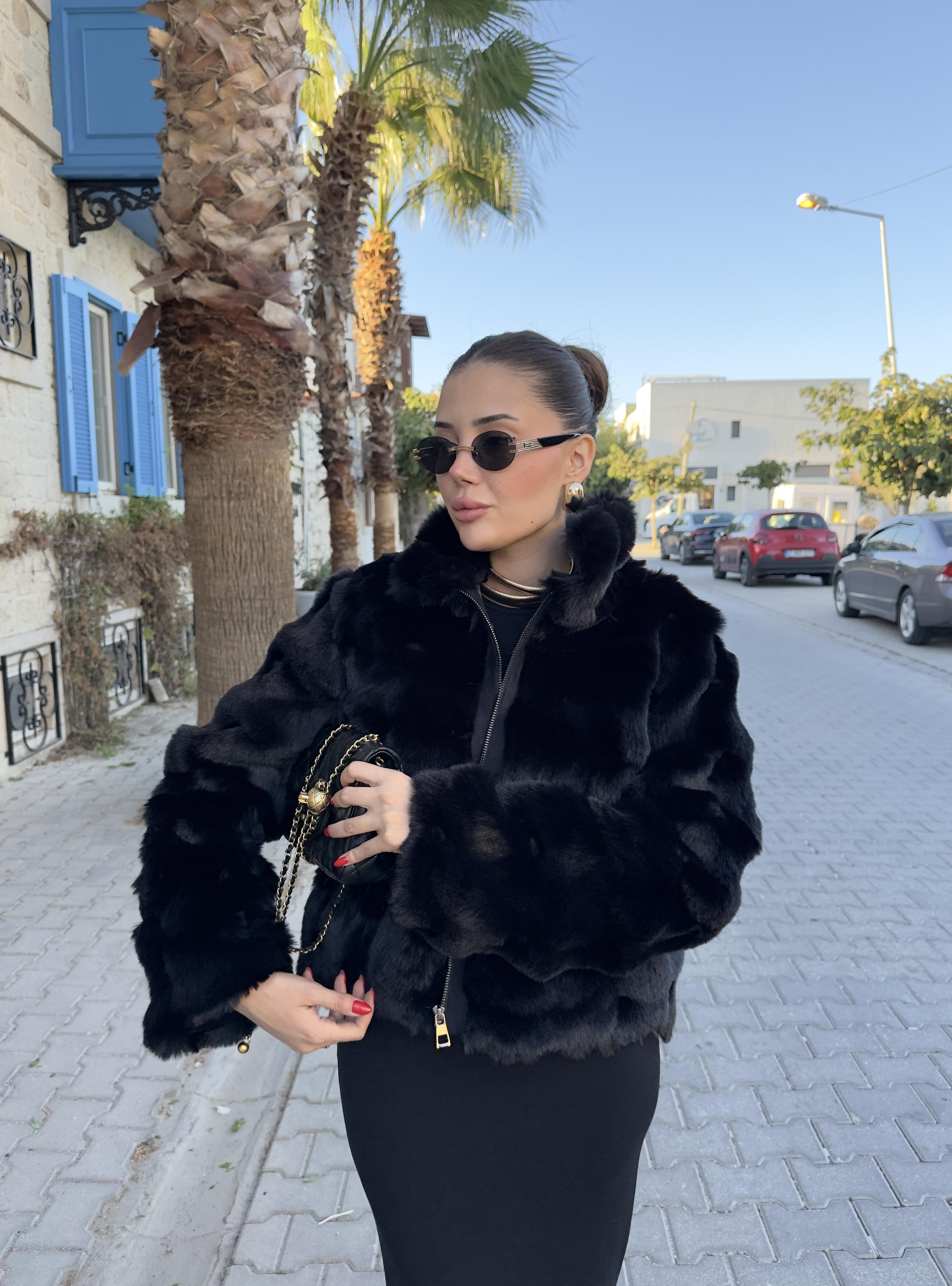 Premium Bubble Siyah Kürk