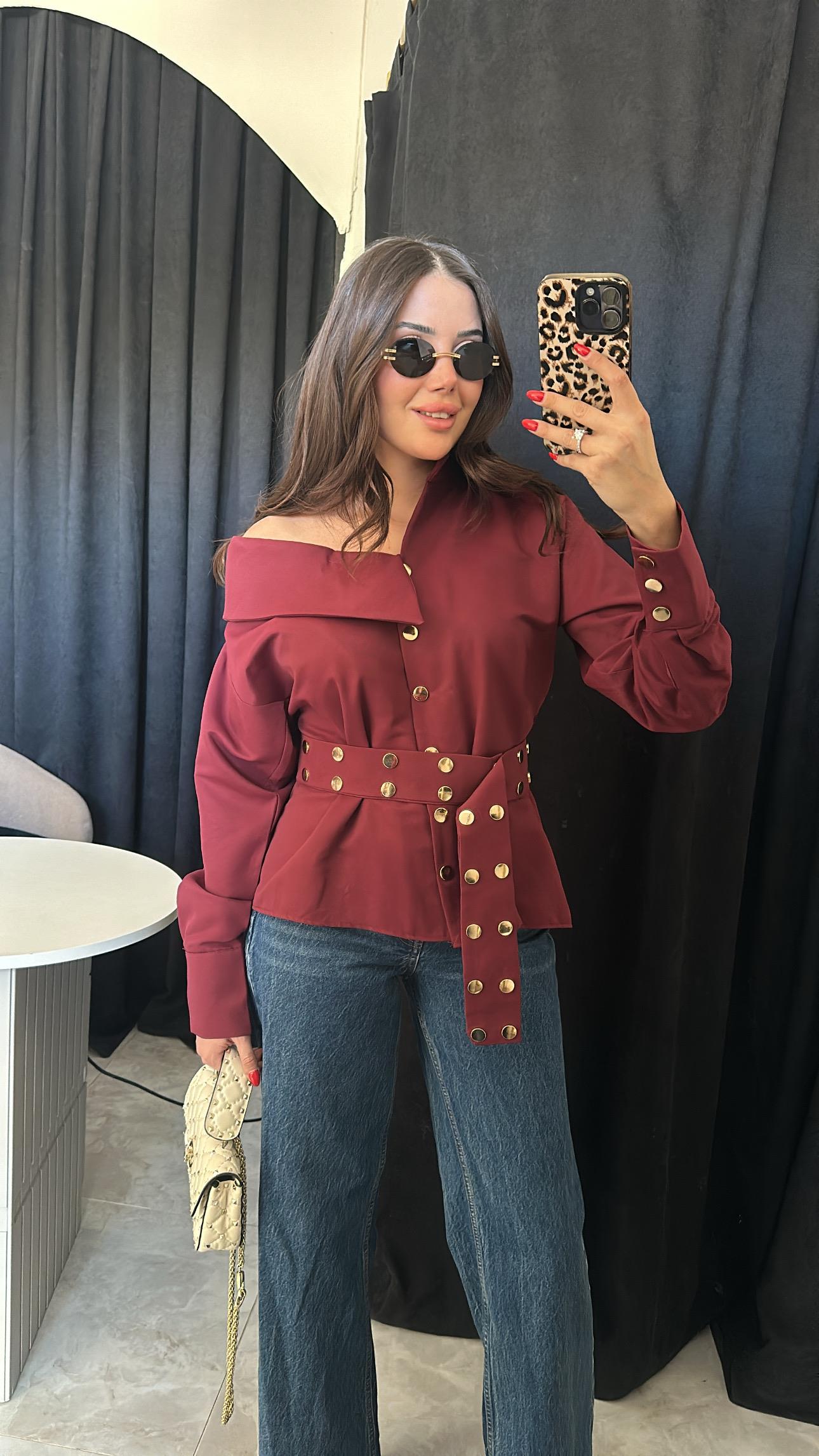 Bianca Tasarım Gömlek Bordo