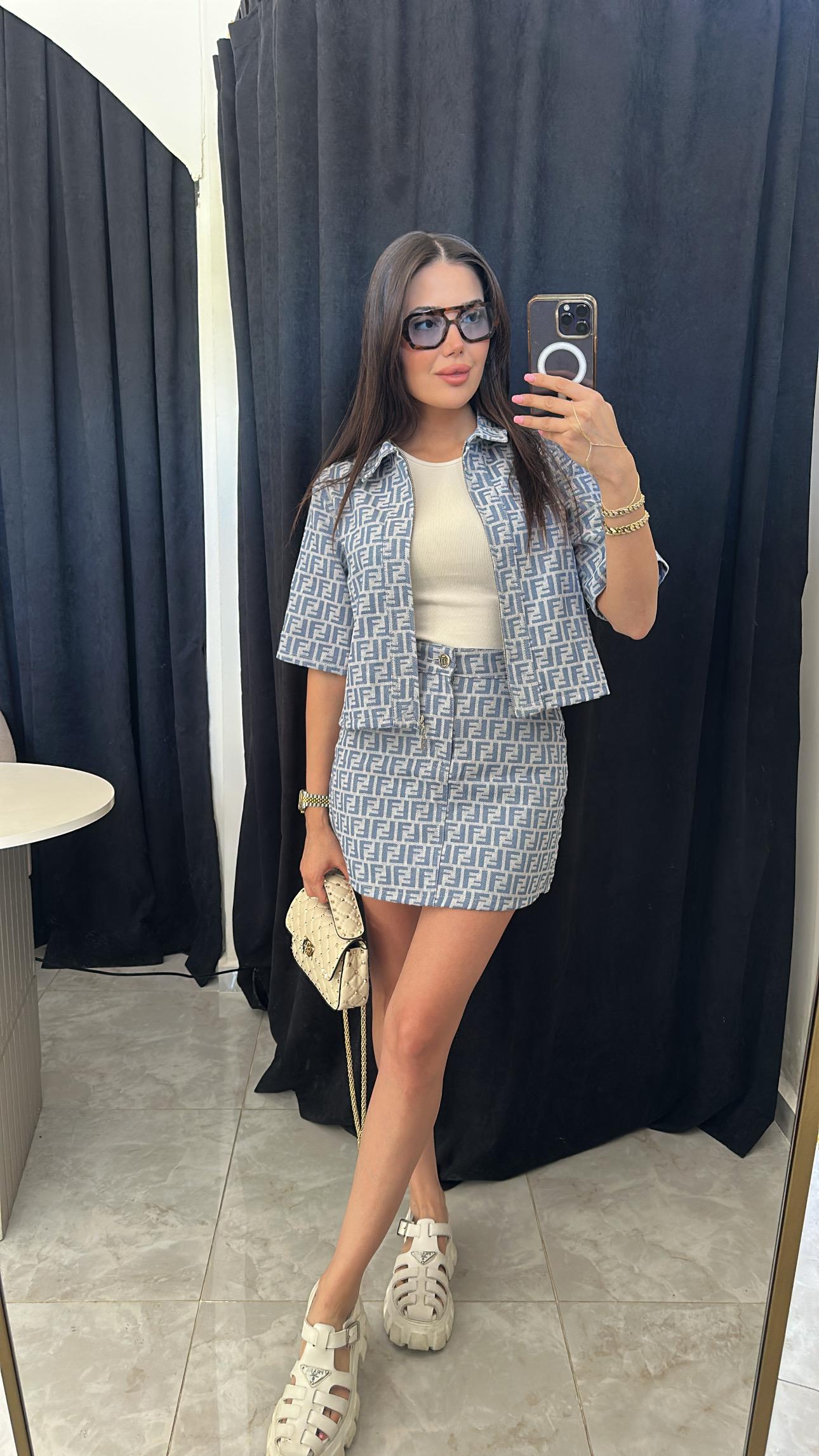 Denim Etek & Gömlek Takım