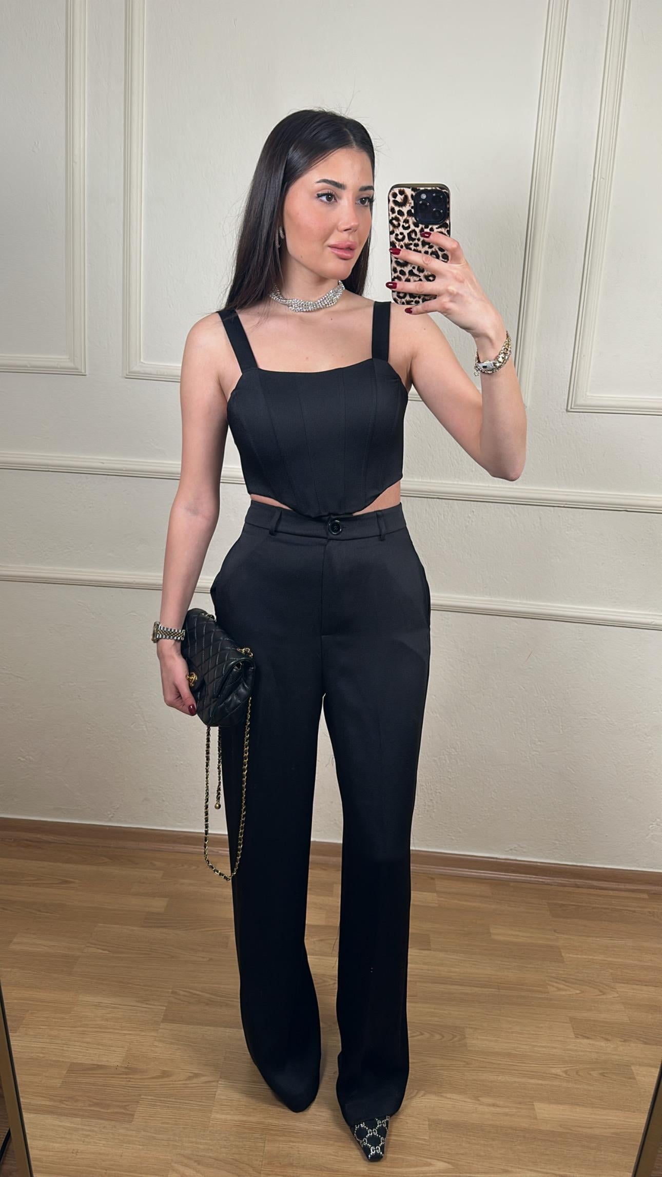 Saten Korse Pantolon Takım