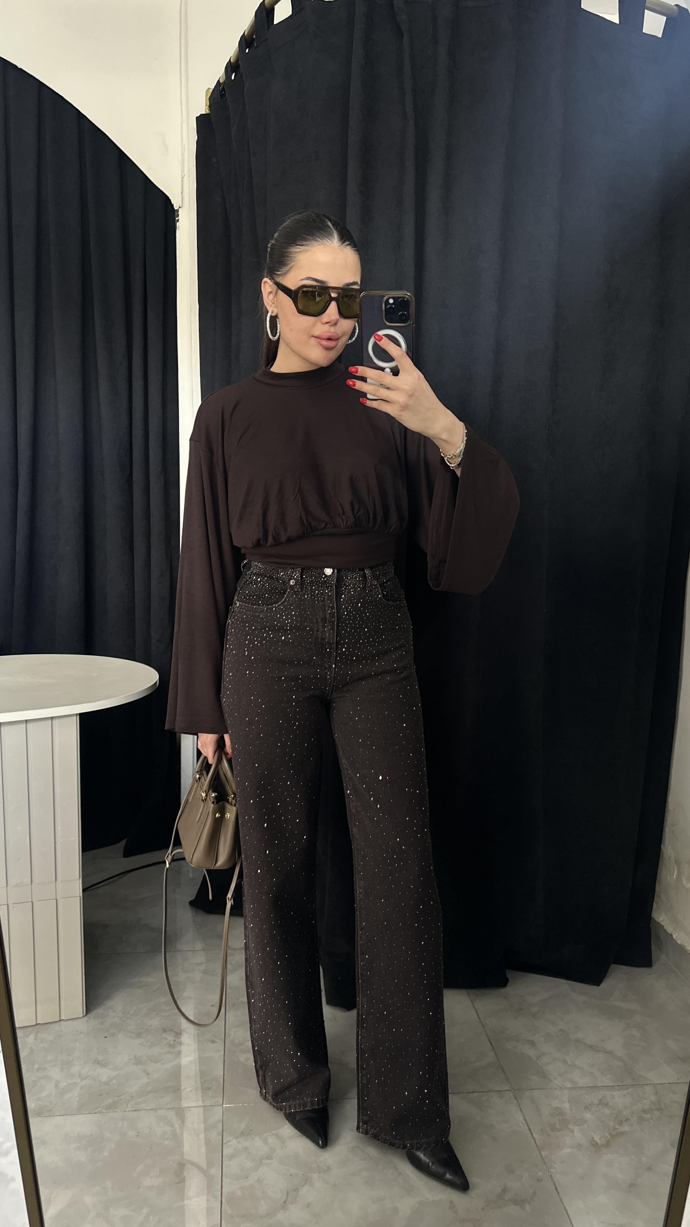Premium Full Taşlı Acı Kahve Jean