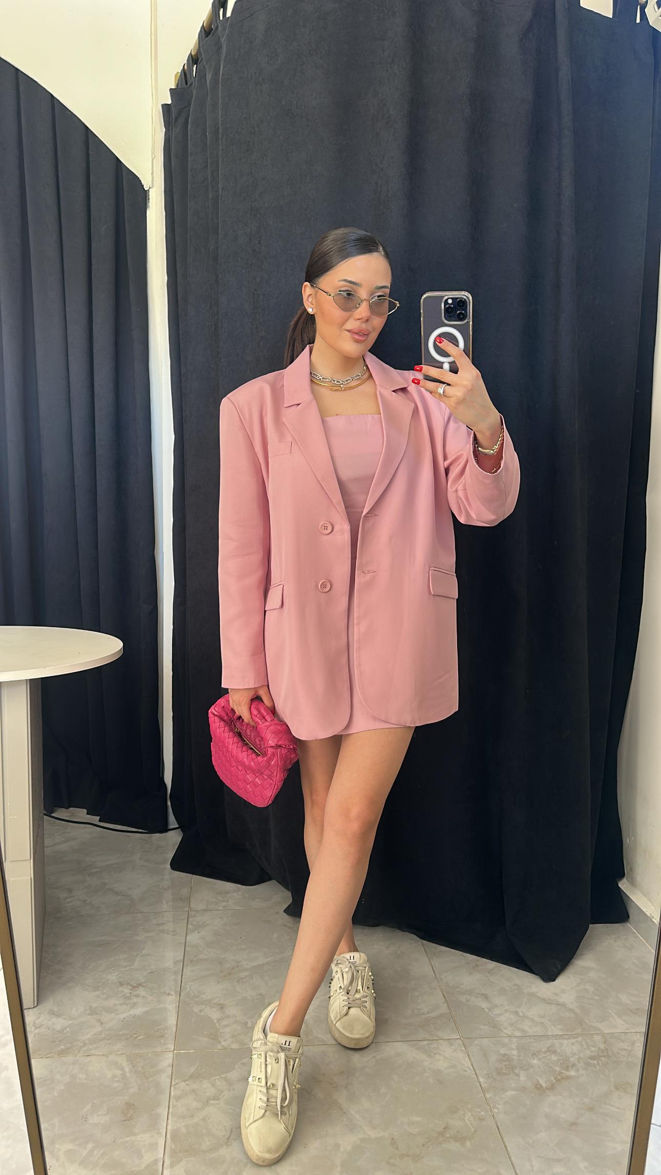 Premium Straplez Elbise & Vatkalı Blazer Takım