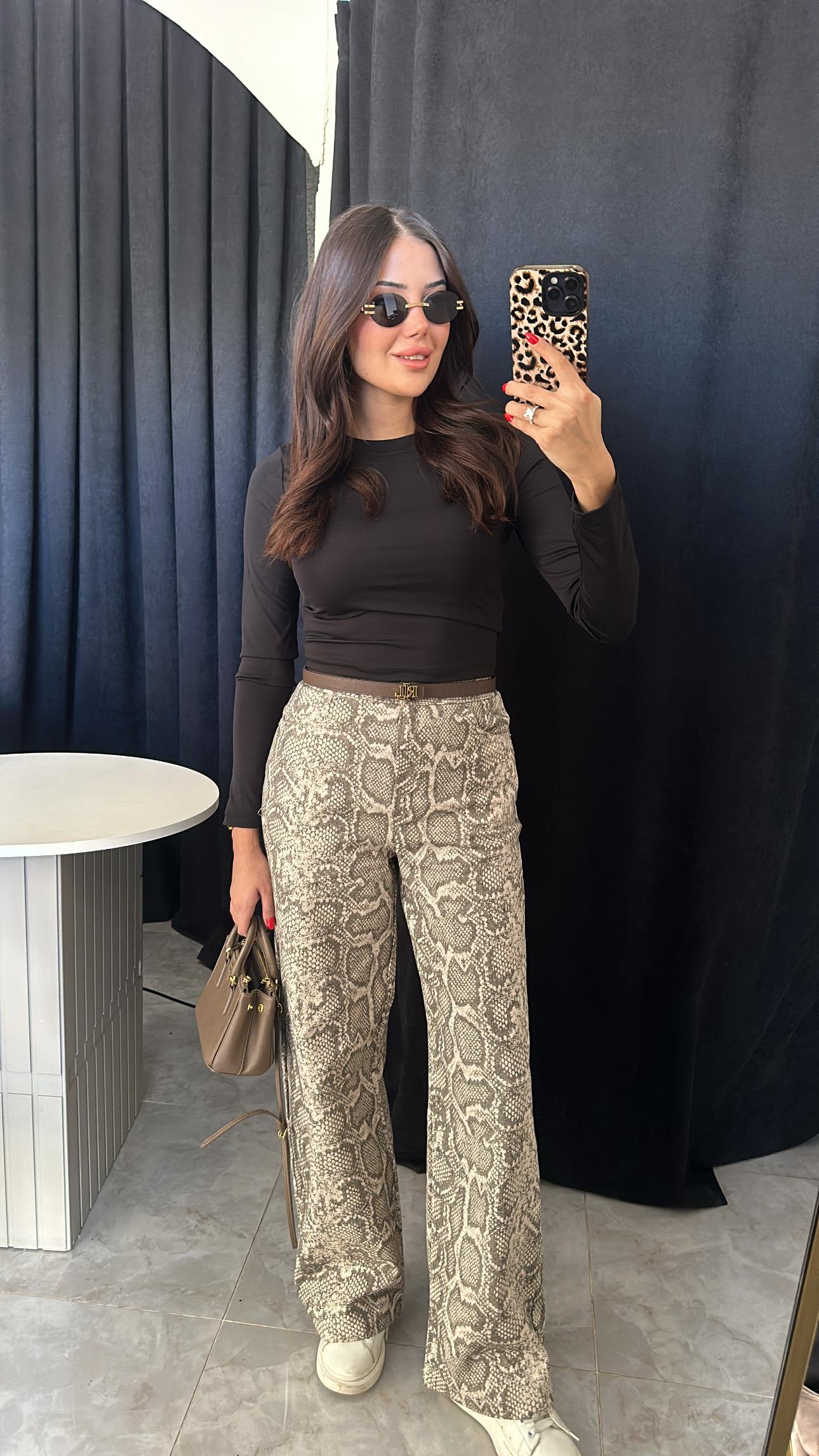 Yılan Desenli Jean