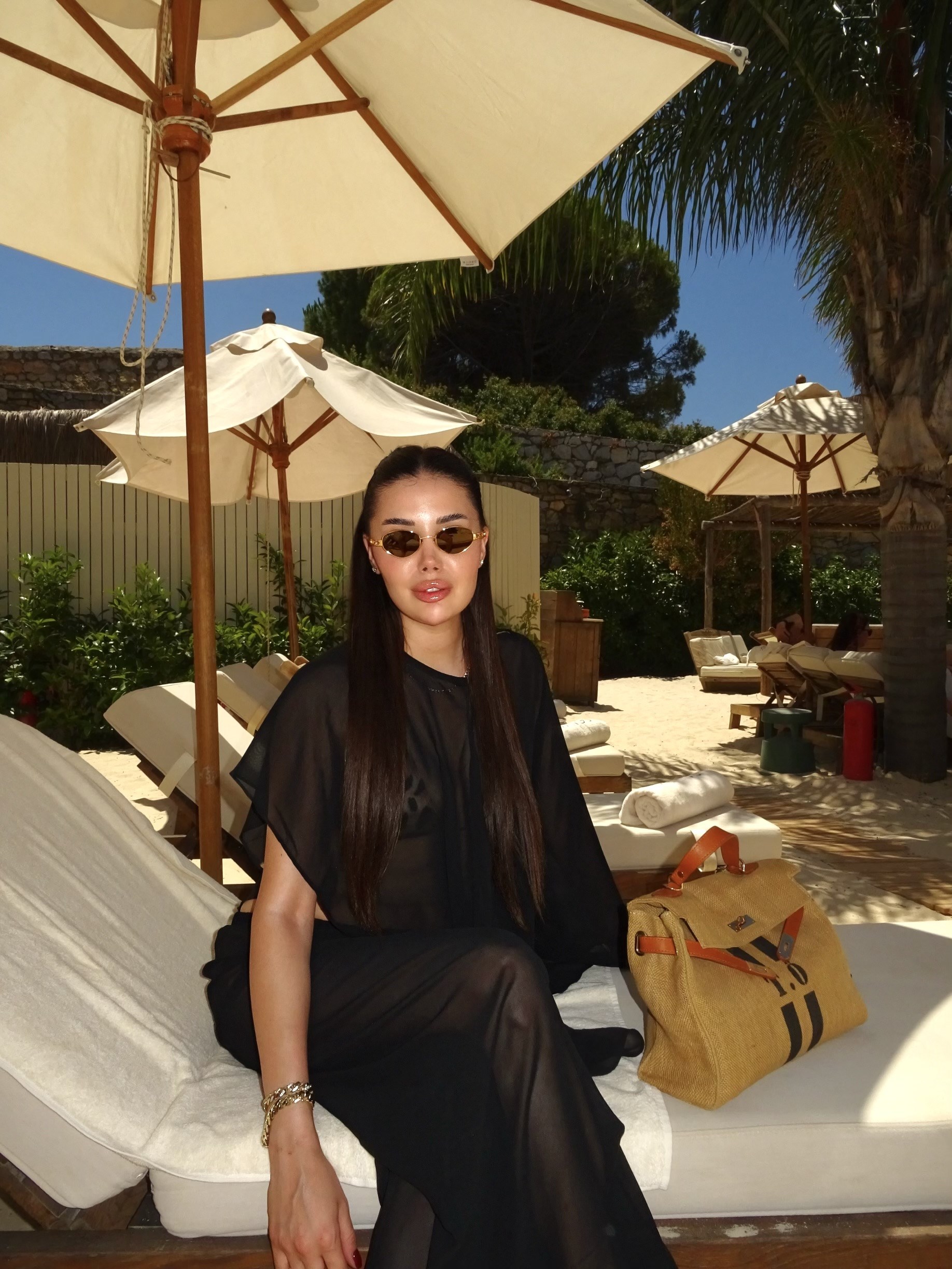 SİFON PELERİN & PANTOLON BEACHWEAR-SİYAH