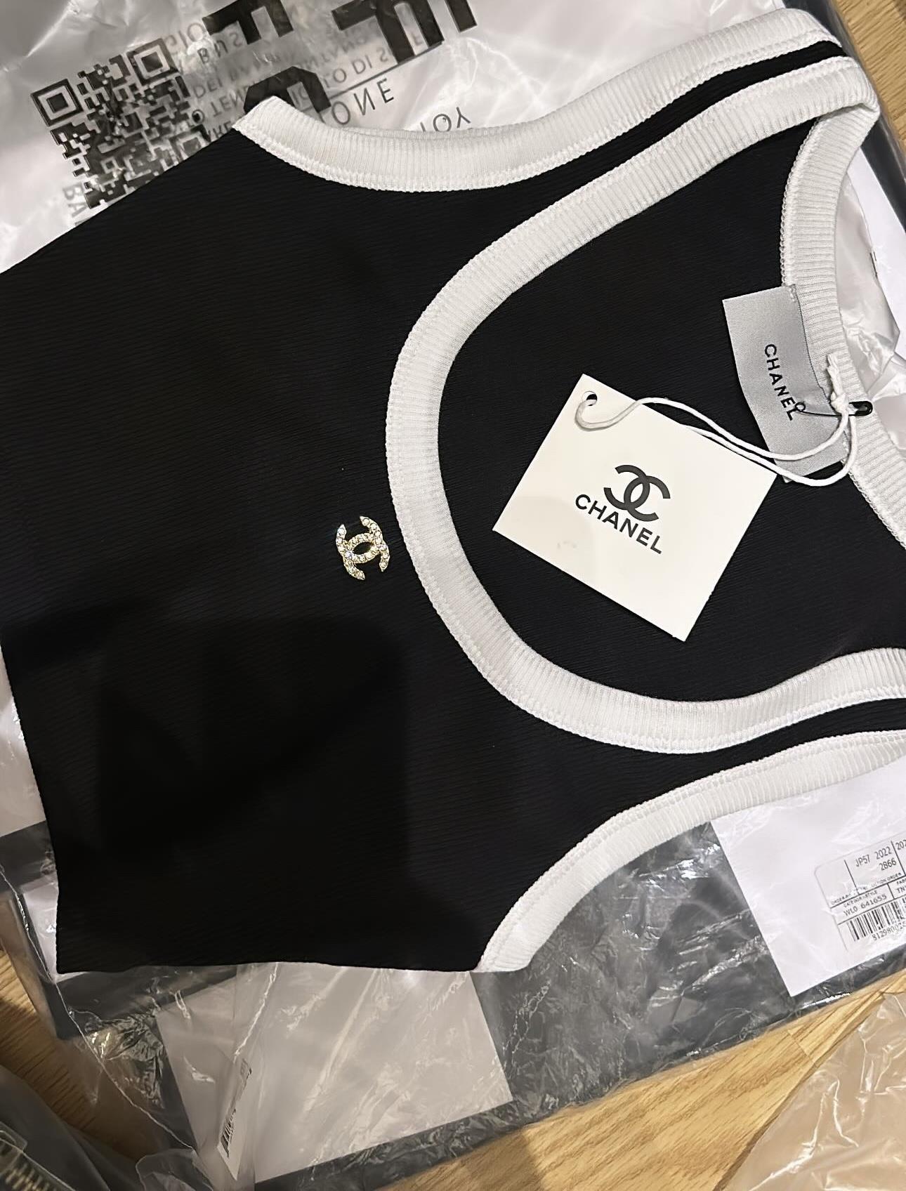 Chanel Crop Top Siyah