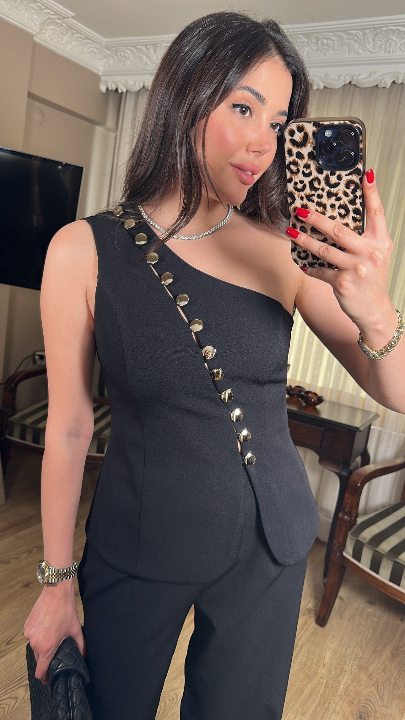 Düğme Detaylı Top & Pantolon Takım
