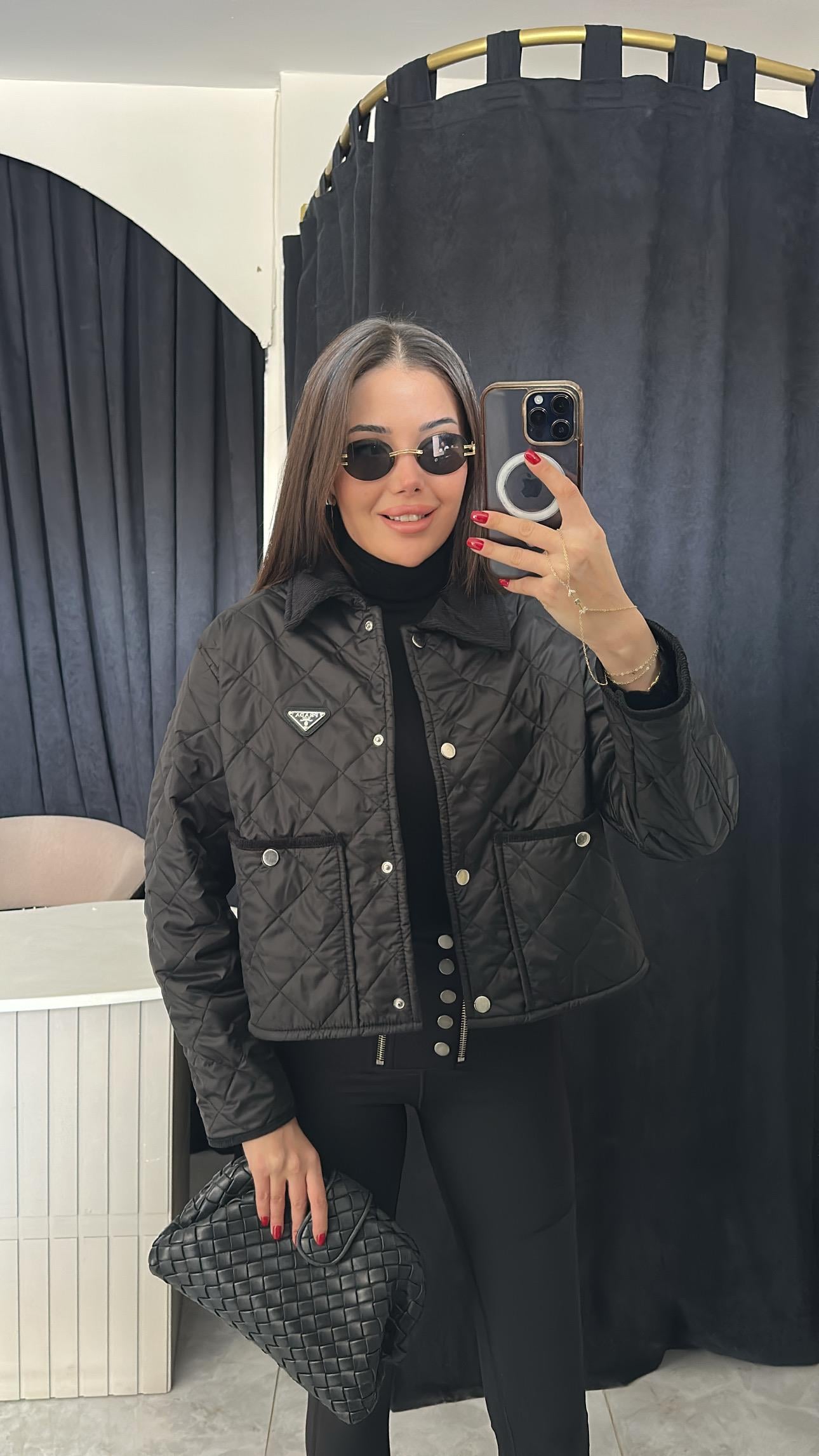 Kapitone Düğme Detaylı Mont 