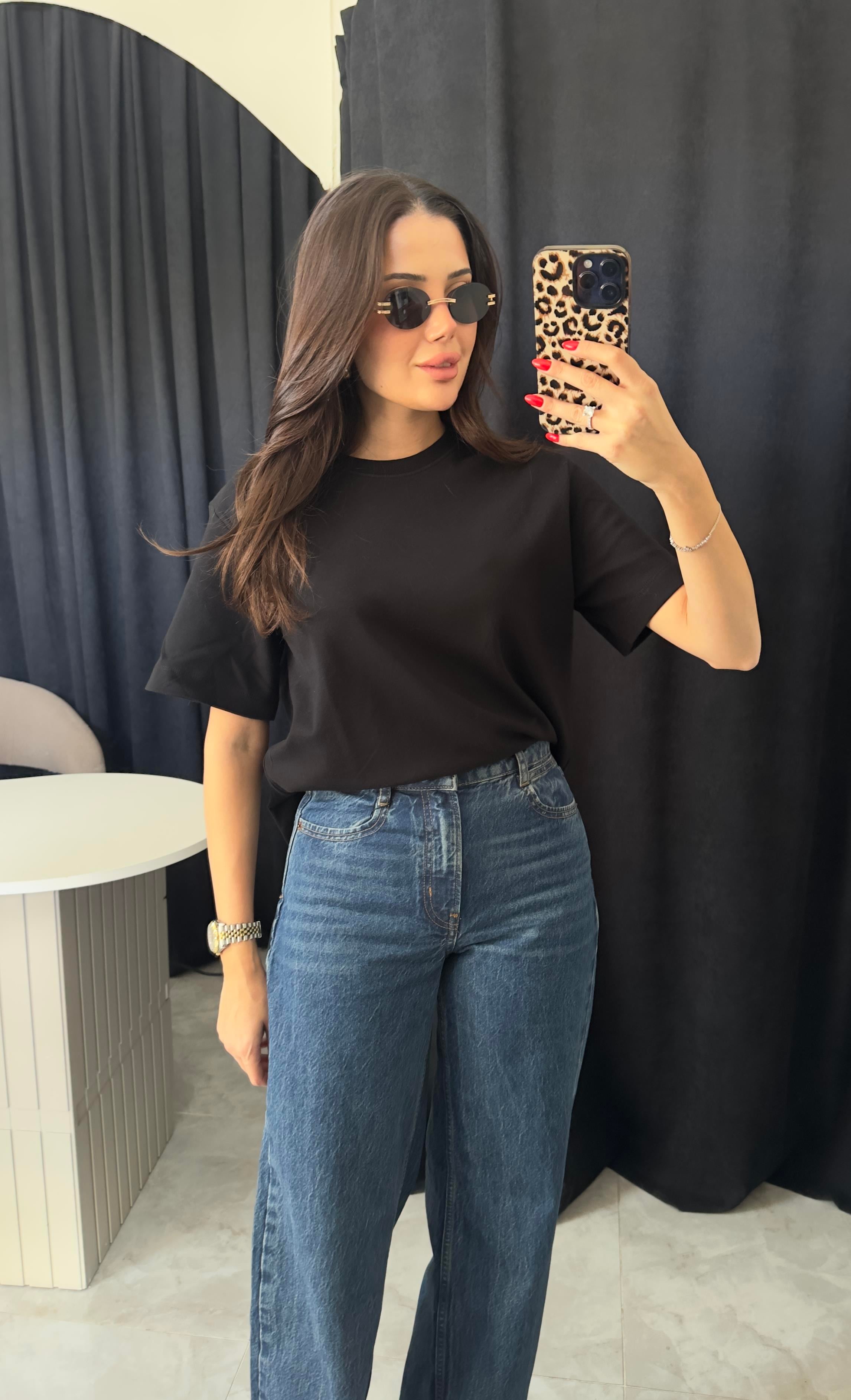 Siyah Orjinal Marka Pamuk Tshirt