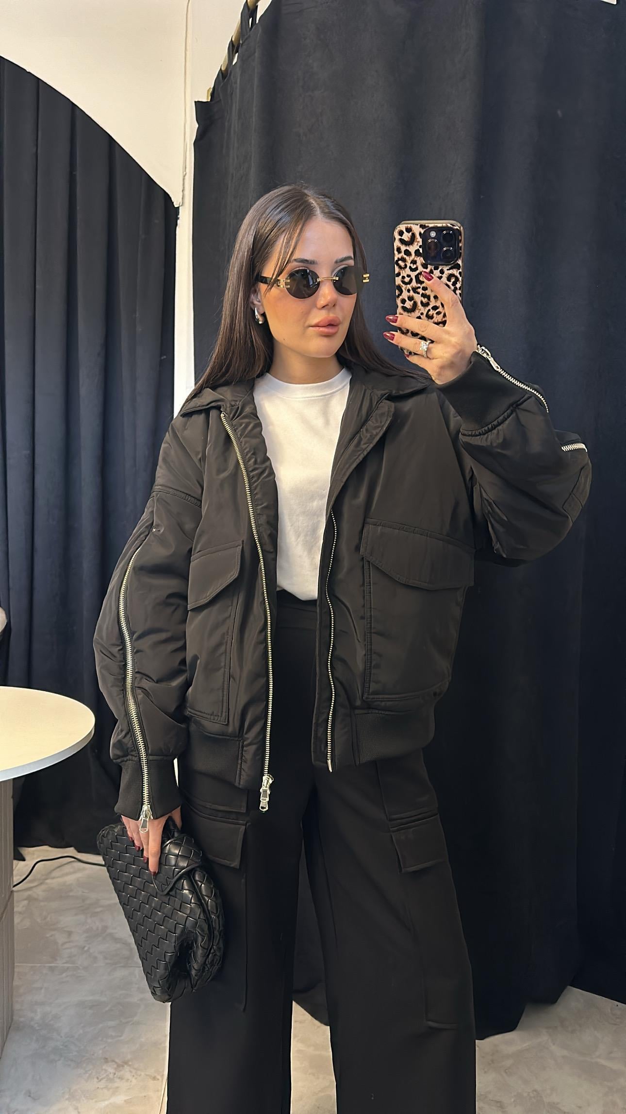 Premium Tasarım Fermuar Detaylı Bomber Ceket
