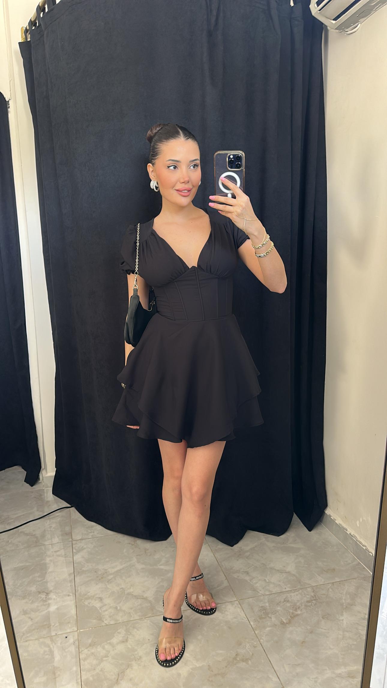 Korse Detaylı Mini Elbise