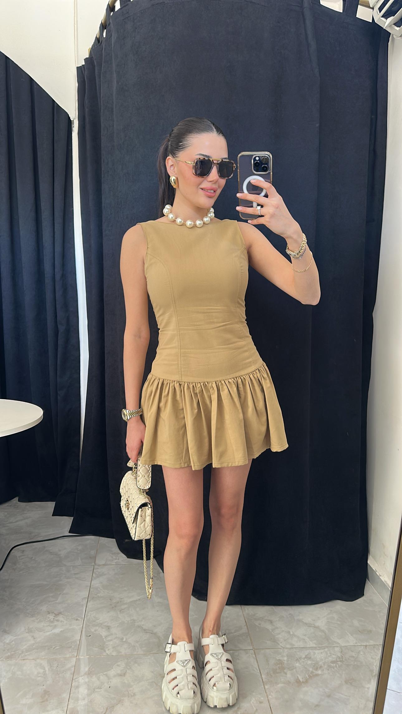 Camel Mini Elbise
