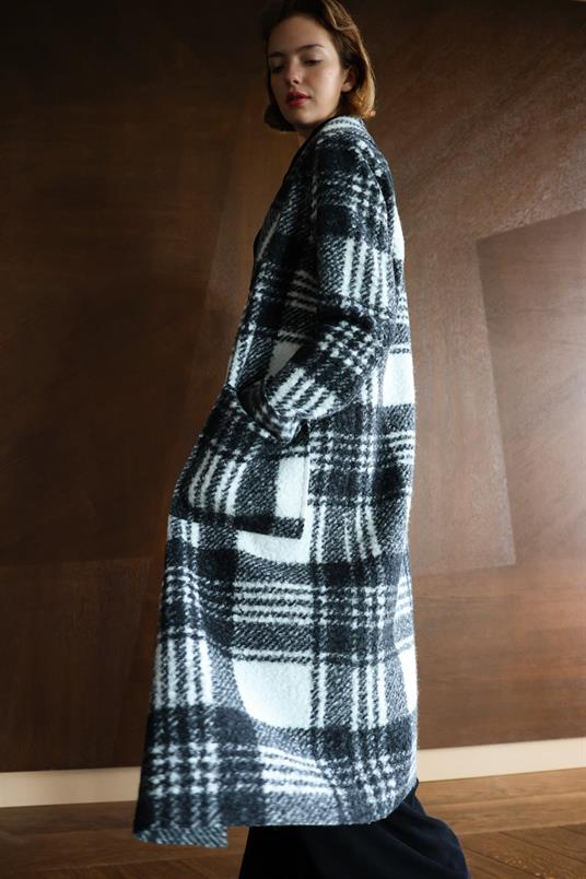 EKOSE YÜN VISCON CEPLİ ŞAL YAKA KABAN