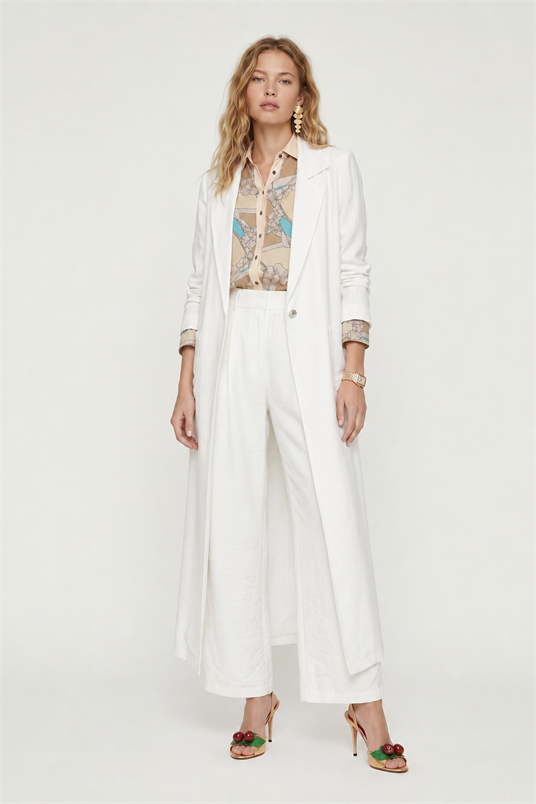 TENSEL VISCON UZUN BLAZER CEKET